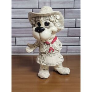 Vintage 1971 Creative Mfg. Inc. Dog Cowgirl Plastic Bank #A48
